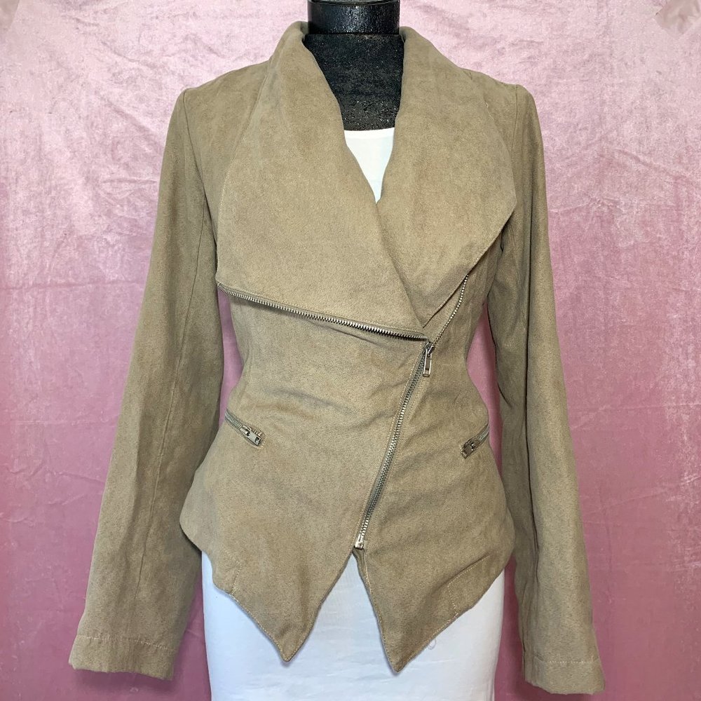 Rampage Tan Asymmetrical Biker Jacket